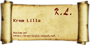 Krem Lilla névjegykártya